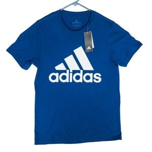 Adidas Amplifier Tee Mens Small Blue Graphic Logo T-Shirt ED9610 Cotton